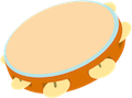 <div class='instrument-info'><h3>Tambourine</h3><p>The tambourine makes a jingle sound. It has a lot of small cymbals that hit each other when the drum is hit. You can shake it or hit it.</p></div> Tambourine